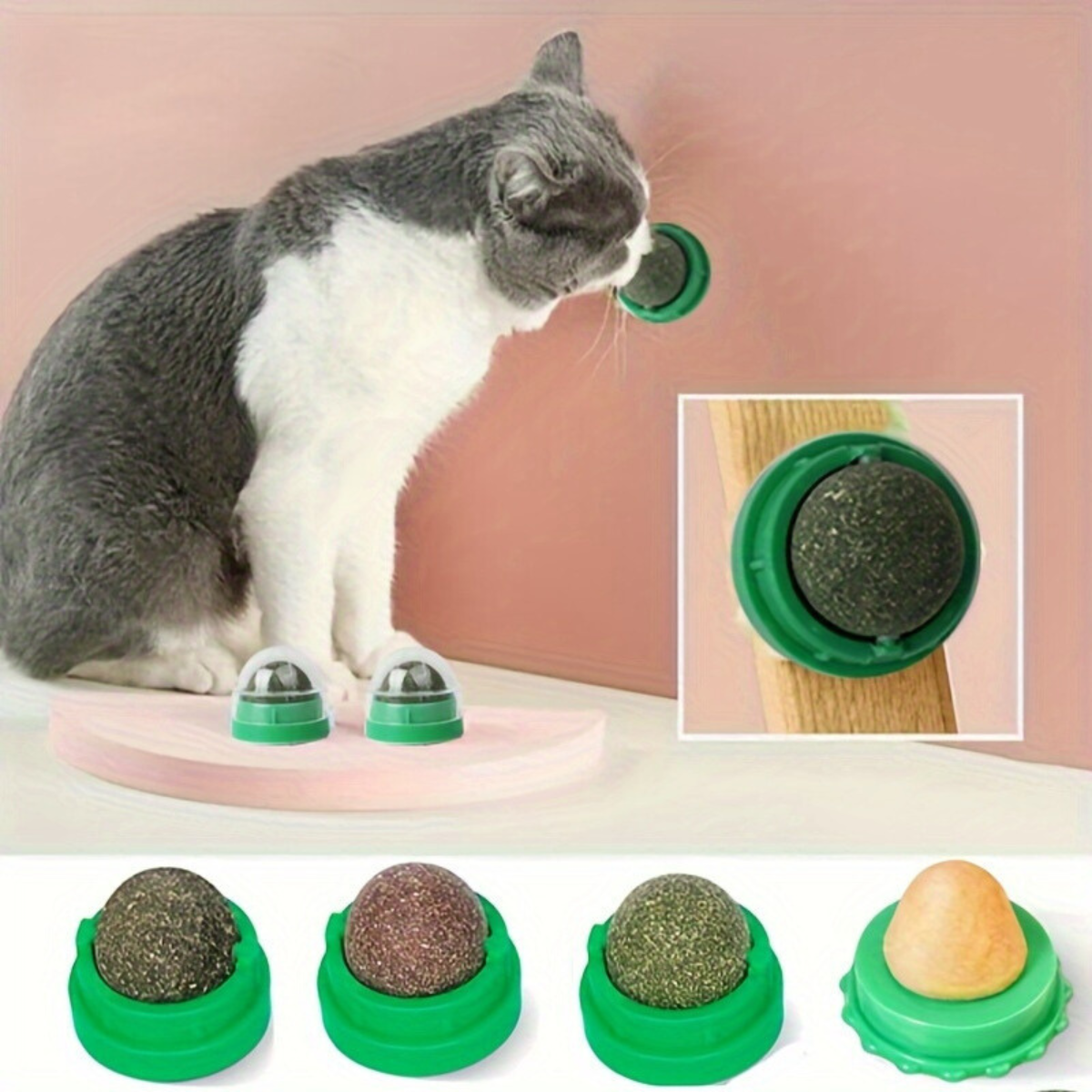 Edible Silvervine Catnip Balls for Healthy Play – 7pc Set with 3 Refills