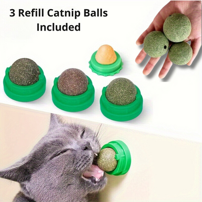 Edible Silvervine Catnip Balls for Healthy Play – 7pc Set with 3 Refills