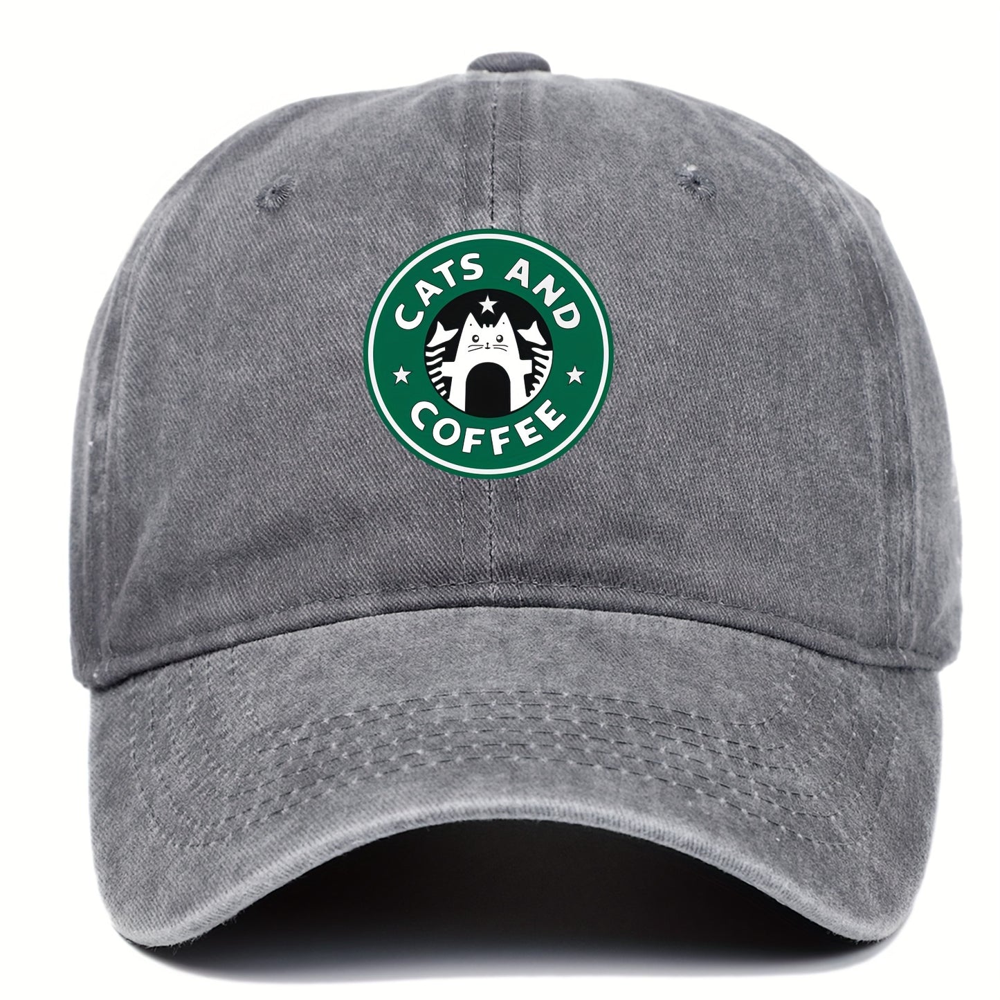 Cats & Coffee Adjustable Cat Print Baseball Cap