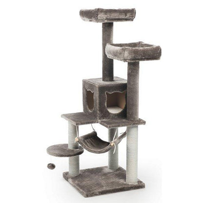 Kitty Power Paws Party Tower – Plush Cat Tree with Hammock and Scratching Posts