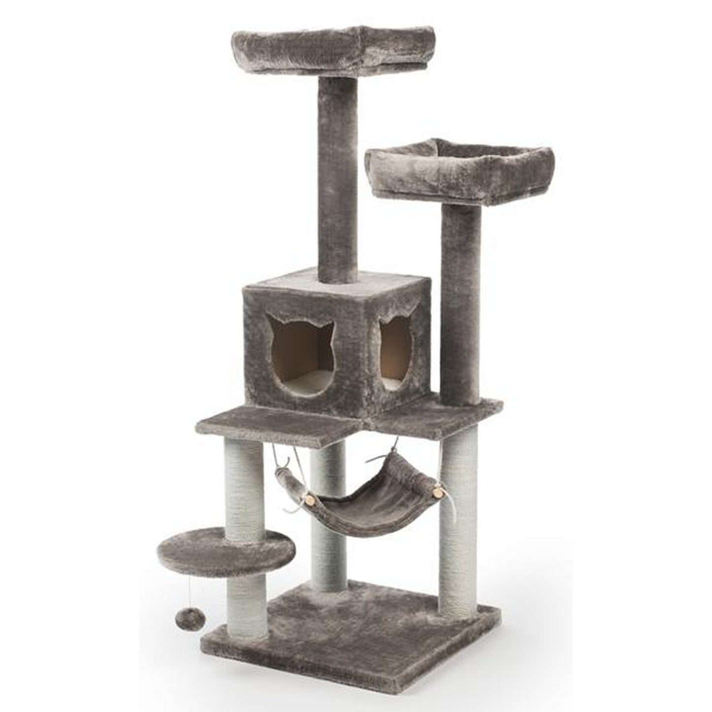 Kitty Power Paws Party Tower – Plush Cat Tree with Hammock and Scratching Posts