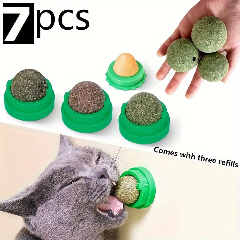 Edible Silvervine Catnip Balls for Healthy Play  7pc includes 3 refills